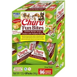 Inaba Churu Fun Bites Lækre Bløde Hundegodbidder Kylling & Græskar 96g